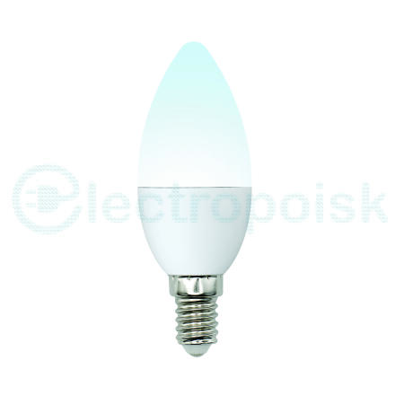 Лампа светодиодная с трехступенчатым диммером 100-50-10 LED 6вт 175-250В свеча 510Лм Е14 4000К Uniel Multibrigh