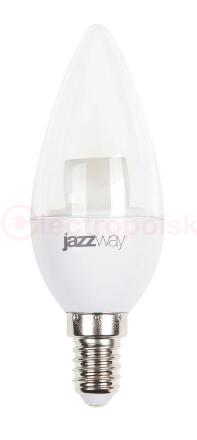 Лампа светодиодная LED 7Вт E14 теплый белый свеча прозрачная