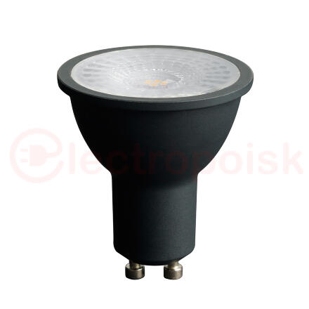 Лампа светодиодная LED 7вт 230в GU10 теплый с линзой 110 гр. черный корпус  Feron PRO
