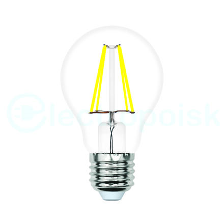 Лампа светодиодная LED-A60-5W/4000K/E27/CL/SLF Форма A прозрачная Белый свет (4000K) ТМ Volpe