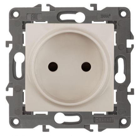 Розетка 2P, 16A-250В, IP20, Elegance, сл.кость (10/100/2800) 14-2105-02 ЭРА