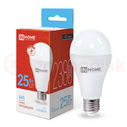 Лампа светодиодная LED-A65-VC 25Вт 230В Е27 6500К 2380Лм IN HOME