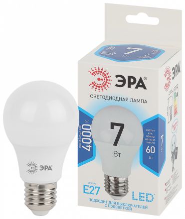 Лампа светодиодная LED A60-7W-840-E27 (диод, груша, 7Вт, нейтр, E27 (10/100/1500)