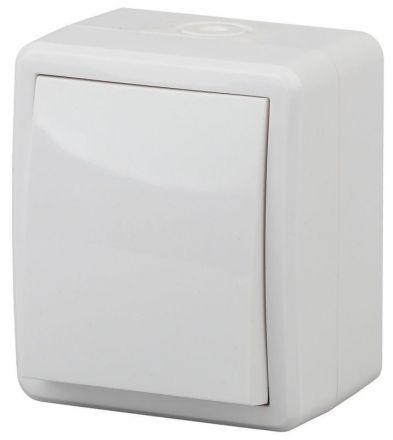 Выключатель IP54, 10АХ-250В, ОУ, Эра Эксперт, белый,11-1401-01