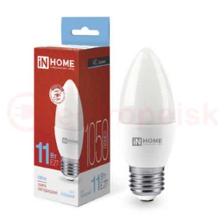 Лампа светодиодная LED-СВЕЧА-VC 11Вт 230В Е27 6500К 1050Лм IN HOME