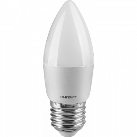 Лампа светодиодная LED 8вт Е27 дневной матовая свеча