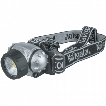 Фонарь светодиодный NPT-H14-3AAA 1Вт COB LED 110лм 20м налобный пластик