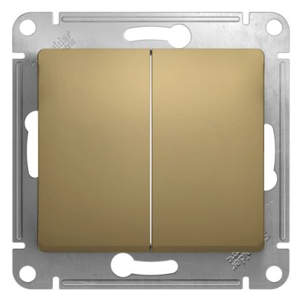 GLOSSA Выключатель двухклавишный в рамку титан сх.5