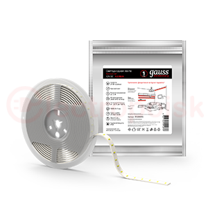 Лента светодиодная LEDх60/м 5м 4.8w/м 12в.IP20 красный Elementary Gauss