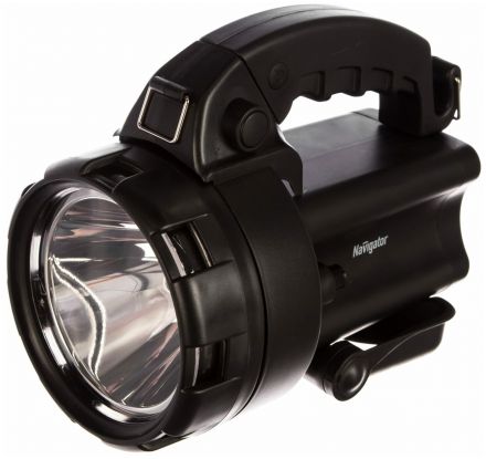 Фонарь светодиодный NPT-SP09-ACCU 1LED 3Вт+4LED аккумуляторный прожектор пластик