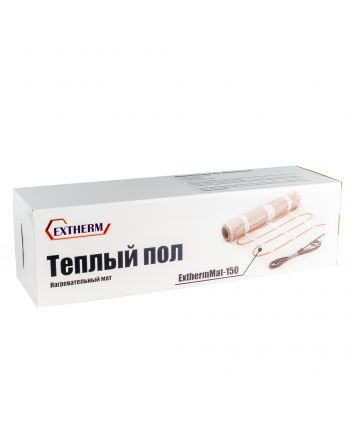 Мат нагревательный 1 кв.м ExthermMat 150-150-1.0 для теплого пола двухжильный. Удельная мощность 150 Вт/м2. Полная мощность 150 Вт. Площадь обогрева 1 м2. Ширина мата 0,5 м.