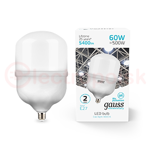 Лампа светодиодная LED 60 Вт T160 E27 5400 Лм 180-240 В 4000К Elementary Gauss