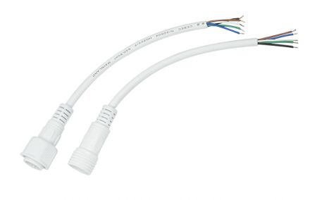 Соединительный кабель (5pin) герметичный (IP67) 5х0.5кв мм  белый