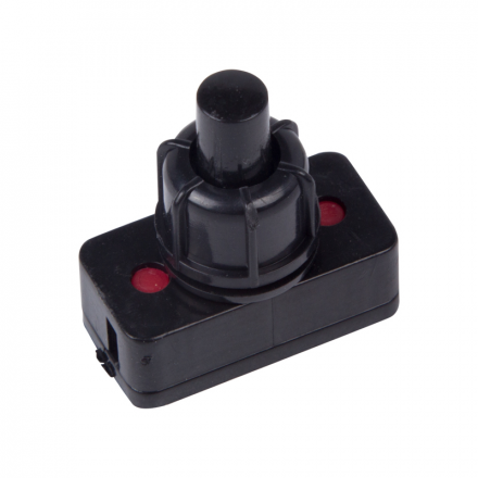 Выключатель-кнопка 250V 1А (2с) ON-OFF  черный (для настольной лампы)  REXANT